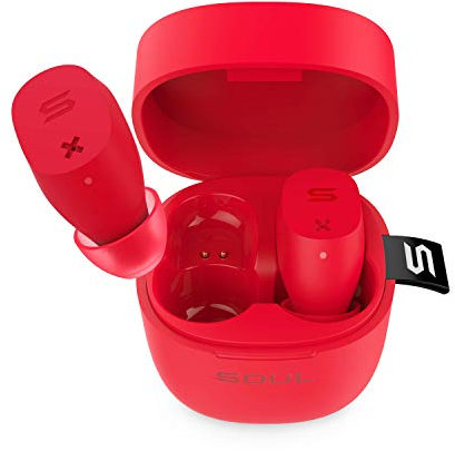 SOUL Superior High Performance True Wireless Earphones Bluetooth 5.0 IPX5 Waterproof [Red]