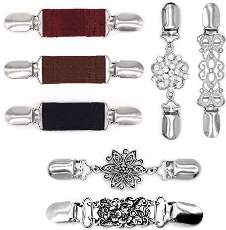 Anyasen Broschen für Kleidung 7 Stück Pullover Clips Frau Cardigan Clip Verschlüsse für Jacken Kleider Clip Strickjacke Clip Sweater Cardigan Clips Broschen für Kleidung Bluse Kleider Schal Jacke
