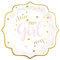 10 Assiettes Carton Baby Shower Girl 21CM Rose