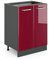 Vicco Küchenunterschrank R-Line, Bordeaux Hochglanz/Anthrazit, 60 cm ohne Arbeitsplatte