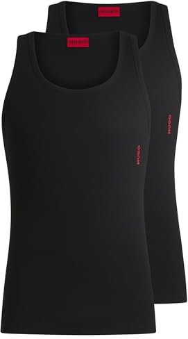 HUGO Tank Top Twin Pack Camiseta de Tirantes para Hombre, Negro (New - Black1), XL