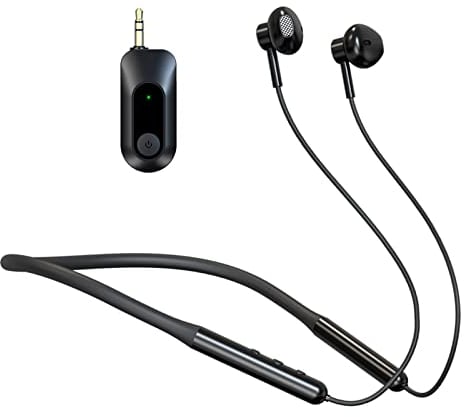 Goshyda Bluetooth Neckband Headphone, 2.4G Wireless Neckband Monitor Headphone Bluetooth Headset Sport Earbuds with Receiver, for Stage, Music Studio or Phone