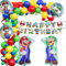 Deluisho Mario Ballon Super Mary Kindergeburtstag Party Deko Set Ziehfahne Latex Alufolie Ballon Kombination