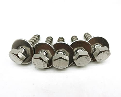 FULLERKREG M6x35 10 Stück DIN 571 6KT- Holzschrauben Sechskant mit Unterlegscheiben Edelstahl A2