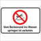 Indigos UG Aufkleber Vom Beckenrand ins Wasser springen ist verboten 200x150 mm Hotel, Firma, Schutz, Kita, Arzt, Praxis, Wohnung Sicherheit Warnung