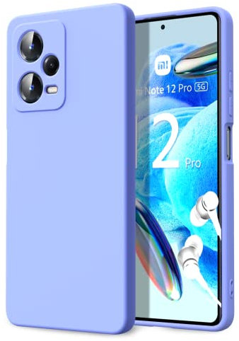 Byvuwiay Funda para Xiaomi Redmi Note 12 Pro 5G, Silicona Líquida Silicona Ultra Protectora Antichoque Case para Xiaomi Redmi Note 12 Pro 5G - Morado