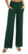 Women's Solid Loose Straight Leg Palazzo Pants High Waist Stretchy Lounge Trousers with Pockets(XL, Dark Green)