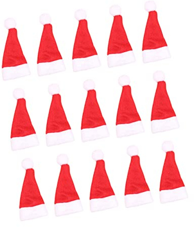 Operitacx 50stücke Mini Weihnachtsmützen Aus Vliesstoff Lollipop Hüte Als Süße DIY Candy Deko Für Junge Mädchen Weihnachtsfeier Tischdeko Und Bastelvergnügen