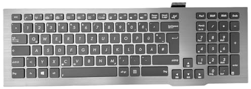 T-ProTek DEUTSCHE - Grau Tastatur Keyboard mit Beleuchtung, Rahmen kompatibel für Asus G75, G75V, G75VX