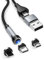 Kuulaa 6-in-1 Magnetic Charging Cable, 1M, Supports Type C/Micro USB/i-Product, Fast Charging, 540° Rotating, Nylon Braided, For Smartphone, Tablet, Laptop