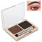 Boobeen Paleta de Cejas de 2 Colores, Maquillaje en Polvo para Esculpir y Definir Cejas, Kit de Contorno de Ojos con Pincel Aplicador