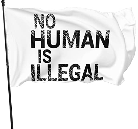 942 Gartenfahne Kein Mensch Ist EIN Illegaler Humanitärer Helfer Flagge Mit Ösen Durable Garten Flagge Langlebig Dekorative Fahnen, Für Partys, Garten, 90X150Cm