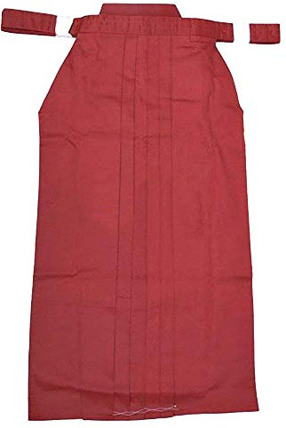 Rubruan Kampfsport Kendo Kenjutsu Uniform - Traditionelle Japanische Schwertkampfkunst Kostüm Karate Ninja Aikido Training Kleidung Hakama Hose für Männer Frauen (XS, Rot)