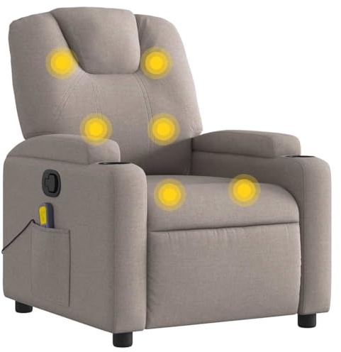 vidaXL Massagesessel Taupe Stoff