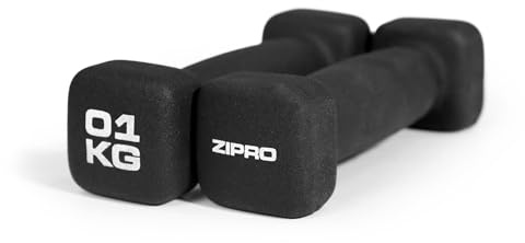 Zipro Hanteln, rutschfestes Kurzhanteln 2er Set, Neopren Dumbbell Set, Gewichte 1 kg, Home Gym, Krafttraining zuhause, viereckige Form