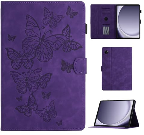 CASAFUNY Hülle für Samsung Galaxy Tab A9 8,7 Zoll 2023 (SM-X110/X115/X117), PU Leder Tablette Schützhülle mit Standfunktion Tablet Case für Samsung Galaxy Tab A9 2023, Lila