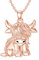 PROESS Hochland Kuh Halskette für Frauen 925 Sterling Silber Kuh Halskette Highland Cow Anhänger Hochland Kuh Schmuck Geschenke Tier Kuh Liebhaber (Rose Gold)