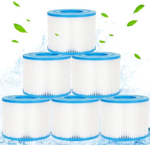 ZQEJEFD Lot de 6 Filtres de Type VI pour Spa, Filtre VI Cartouche pour Bestway Lay-Z-Spa, Filtre Piscine Filtre de Spa et de Bain à Remous Type VI pour Miami, Monaco, Vegas, 58323, Palm Springs, Paris