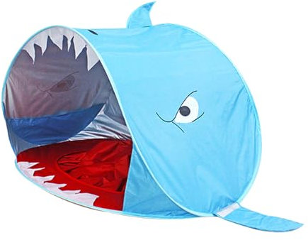 Xafrstyu Tente De Plage pour Bébé, Tente Anti-UV avec Moustiquaire, Pataugeoire, Système Pop-Up, Tente Anti-UV, Protège du Vent Et du Soleil, Tente De Plage Pop-up avec Piscine Amovible (Bleu)