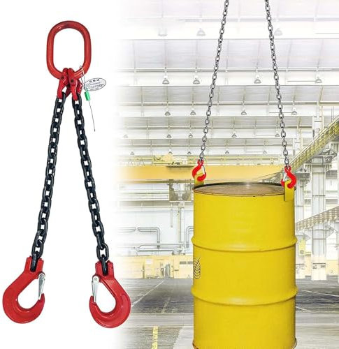 Generisch Hebekette Tragbar Dauerhaft 6MM Kettengehänge Schwerlast Manganstahl Anschlagkette 4 Strang Krankette zum Heben mit 4T Tragfähigkeit,A,100CM