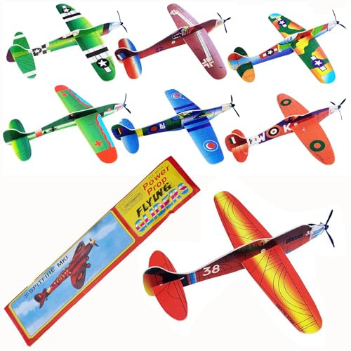 WJXKAZYX 12 Stück Styroporflieger Set,Flying Gliders,styroporflieger Kinder,Gleiter Flieger,styroporflieger, Individually Packaged Polystyrene Gliders,für Kindergeburtstag Gastgeschenke