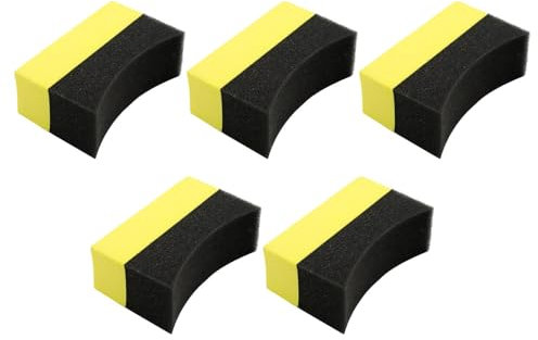 Aplicador Profesional de Brillo de neumáticos - 5 esponjas de Espuma curvadas para Ruedas de Coche | Herramienta de Detalles automotrices para Limpieza de neumáticos, Lavado de Ruedas y aplicación de