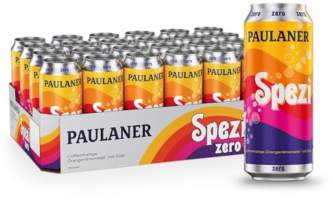 Paulaner Spezi Zero Erfrischungsgetränk mit Cola und Orange ohne ZuckerEINWEG (24x0,5l)