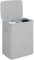 Gr8 Home Large Rectangular Grey Double Laundry Hamper Washing Basket With 2 Compartment Separation Liner Bags Removable Clothes Storage Bin Organiser Box Truck Chest With Lid
