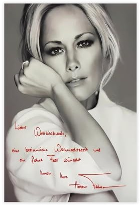 Autogramm auf Leinwand, Motiv: Sängerin Helene Fischer, Wandkunst, Dekor, Bild, Gemälde für Wohnzimmer, Schlafzimmer, Dekoration, 30 x 45 cm