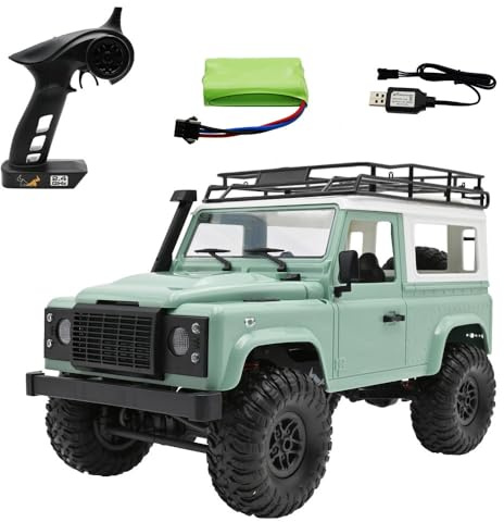 Ichlovdu RC-Truck RTR Geländewagen Kletter-Buggy Crawler All-Terrain-Rennauto 4WD 1:12 MN 90 Hochgeschwindigkeits-Funk ferngesteuertes Auto Spielzeug Geburtstagsgeschenk für Jungen Erwachsene (Grün)