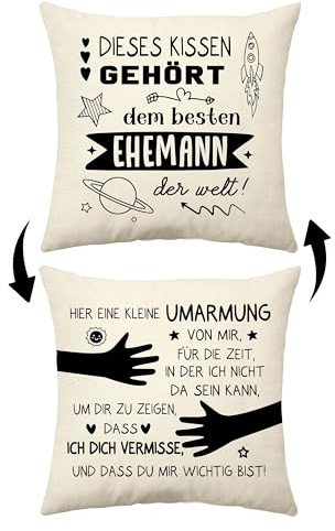 Aconesong Dieses Kissen Gehört der Besten Ehemann der Welt Lustige Kissenbezüge für Mann Valentinstag Weihnachts Jahrestag Geburtstagsgeschenk für Schatz von Ehefrau (Ehemann)