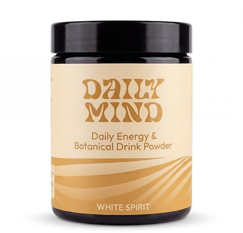 Daily Mind White Spirit - Botanical Drink Getränkepulver mit Fruchtsaft und Tee-Geschmack, Kaffeealternative, mit Koffein, L-Theanin und Pflanzenextrakten - 20 Portionen, 0,9 g Zucker pro Portion