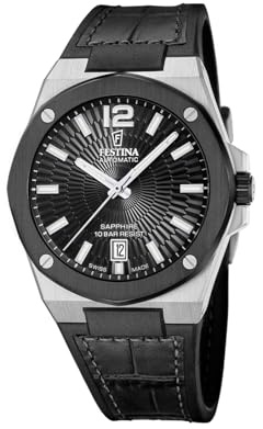 Festina Swiss Made Herren-Automatikuhr mit Lederarmband F22005/4