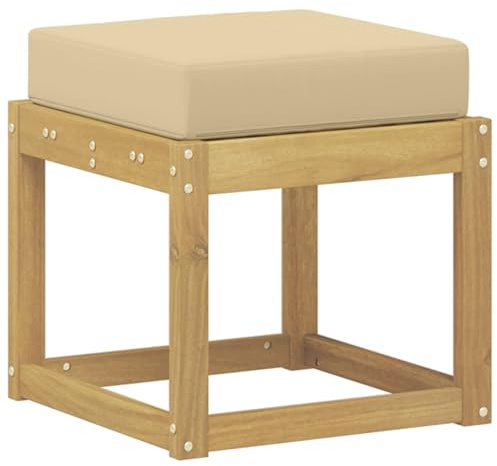 vidaXL Outdoor Hocker Bank Weiß 43 x 43 x 45 cm Massivholz Akazie, Moderner Garten Lounge, Bequeme Sitzbank für die Terrasse, modulare Sofa-Anordnung, perfekte Sommerentspannung