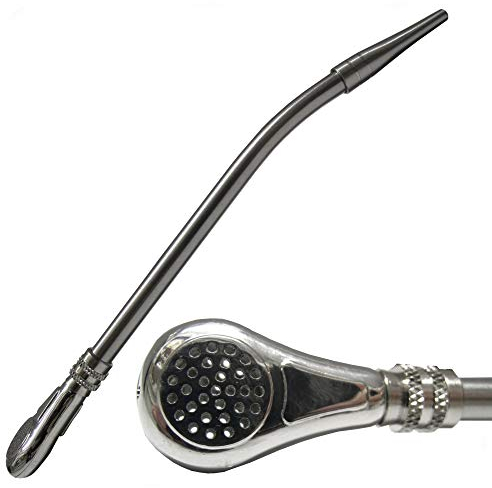 Traditional Curved Bombilla to Drink Yerba Mate Stainless Steel with Disarmable Filter