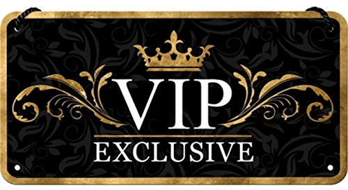 Nostalgic-Art Cartel Colgante Retro VIP Exclusive – Idea de Regalo para Personas Especiales, metálico, Diseño Vintage para decoración, 10 x 20 cm