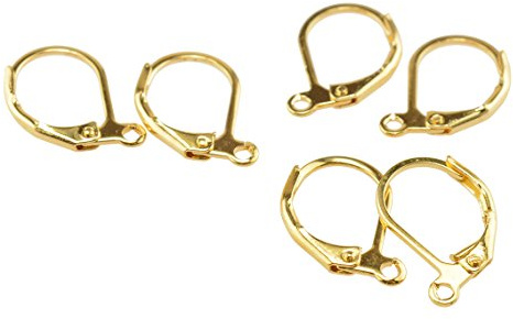 Brisuren/Klappohrringe aus Messing in goldfarben 10 Stück von Vintageparts, DIY-Schmuck