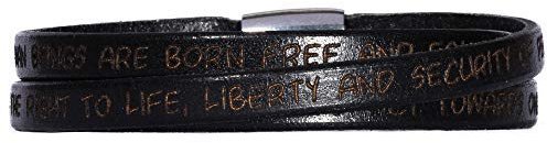 GILARDY Human Rights Leder-Armband BR1 Gravur Menschenrechte