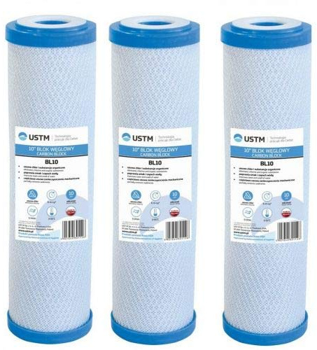 3 x 10 Wasserfilter Vorfilter Kohlefilter Aktivkohleblock Kalk Chlor Osmose
