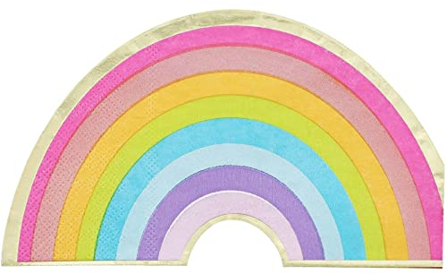 Juvale Serviettes Rainbow Die Cut Paquet de 50 (6.5 Pouces avec Feuille d'or) Arc en Ciel