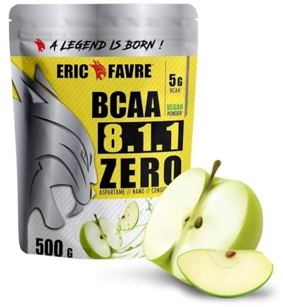BCAA 8.1.1 Zero -Essentielle Aminosäuren Leucin, Valin und Isoleucin -Muskelaufbau -Vegan Verbündete für effektives Training -Leistungssteigerung -Französisches Labor Eric Favre -500g, Grüner Apfel