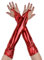 Freebily Glänzend Fingerlose Handschuhe Metallic/Fischschuppen gedruckt Armstulpen Silberne Handschuhe Gogo Party Kostüm Zubehör Nachtclub Clubwear A Rot One Size