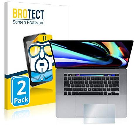 BROTECT Schutzfolie für Apple MacBook Pro 16 2019 | (Touch Trackpad) 2 Stück Transparenter Displayschutz Made in Germany Klare Displayschutz-Folie Clear Einfache Montage