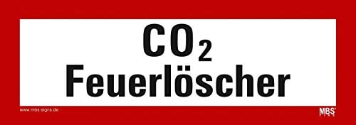 Aufkleber Brandschutz „CO2 Feuerlöscher“ Folie selbstklebend nach DIN 4066 | 21x7,4 cm Made in Germany