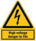 Aufkleber High voltage danger to life Warnung Warnschild ISO 7010 | 210x245mm signalgelb made by MBS-SIGNS in Germany