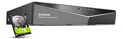 SANNCE 8CH 1080P DVR Recorder 5-in-1 CCTV Sicherheitskamera Digitaler Videorekorder mit 1TB Festplatte H.264 HDMI Video Wiedergabe