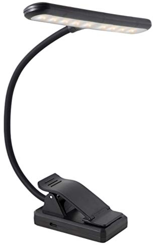 Milisten Notenständer-Licht, Leselicht, tragbare Leselampe, LED-Clip-Licht, LED-Buch-Licht, USB-tragbare Schreibtischlampe, zum Anklemmen, Leselampe, Nachttischlampe, Kinderblendung, Metallschlauch