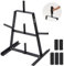 KK Heavy Duty Weight Plates Rack - Black Powder Coated Steel, Sturdy Base, Ample Storage for Standard and Olympic Plates - Ideal for Home Gyms and Commercial Use - Durable and Attractive Design