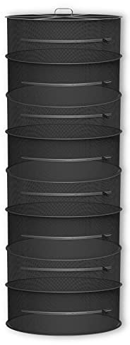 AC Infinity Herb Drying Rack, 8-Layer Hanging Mesh Net for Plants, Seeds, and Buds, 60cm Diameter Fit in Grow Tents Closets Hydroponics, 24-Inch