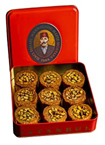Hafiz Mustafa 1864 Istanbul Baklava Gebäckdose – Gebackene Baklava Dessertsnacks aus frischen Phyllo-Teigblättern, Pistazie, Haselnuss – Türkisches Süßigkeitentablett Geschenkideen für Geburtstag